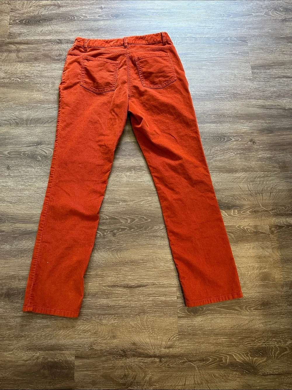 Kate Hill Trio Straight-Leg Corduroy Pants in Brown, Orange & Tan